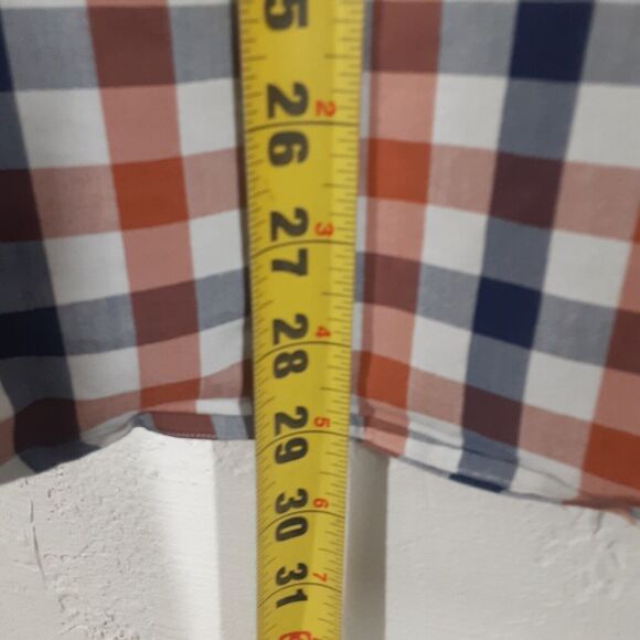 Lucky Brand Button Shirt Mens Blue Orange Slim Fit Plaid Long Sleeve XL - Picture 9 of 9